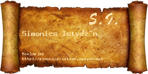 Simonics István névjegykártya