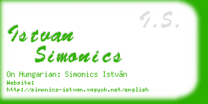 istvan simonics business card