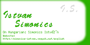 istvan simonics business card